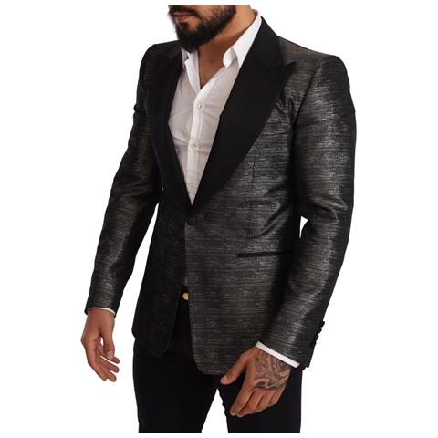 Blazer Da Smoking Slim Nero Grigio Metallizzato - It48 - M - Foto 2
