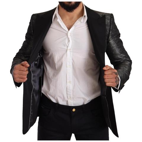 Blazer Da Smoking Slim Nero Grigio Metallizzato - It48 - M - Foto 5
