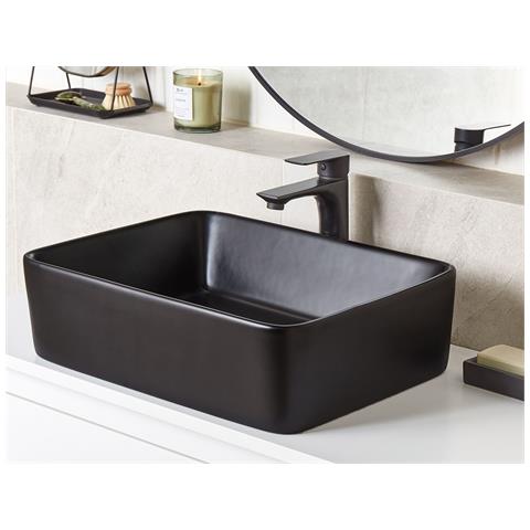 Lavabo Bagno Ceramica Nero 49 X 38 Cm Travesia - Foto 1