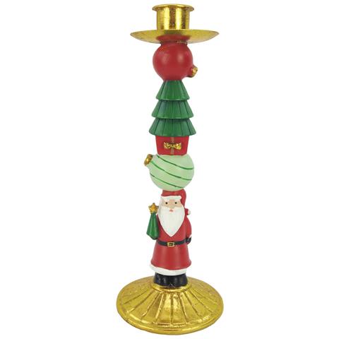 Portacandela Soggetto Babbo Natale Cm 20 - Foto 1