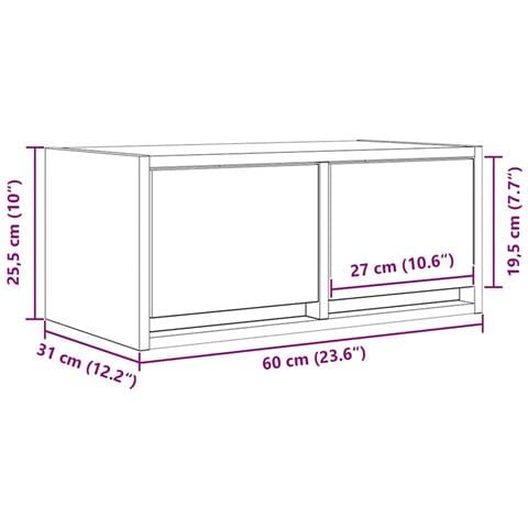 Mobili Porta TV 2 pz Legno Antico 60x31x25,5 cm in Truciolato - Foto 2