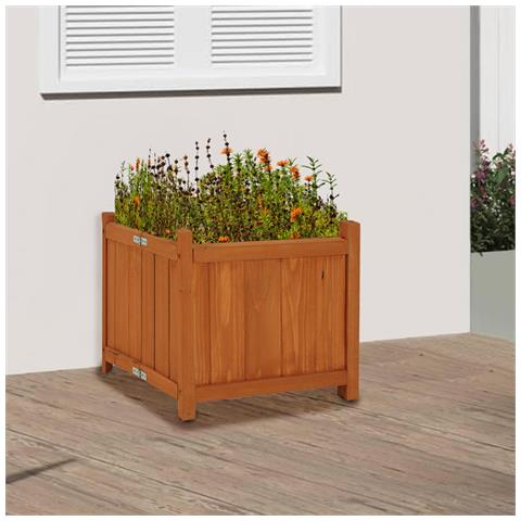 Fioriera In Legno Pieghevole Vaso Per Fiori Piante Da Esterno Giardino 38x38x35cm - Foto 1