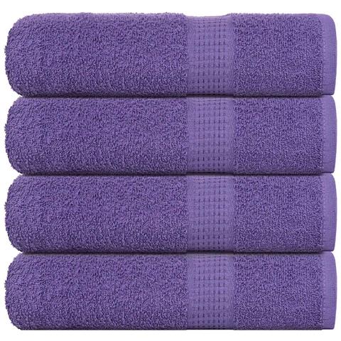 Asciugamani Da Bagno 4 Pz Viola 100x150cm 360g/m 100% Cotone - Foto 1