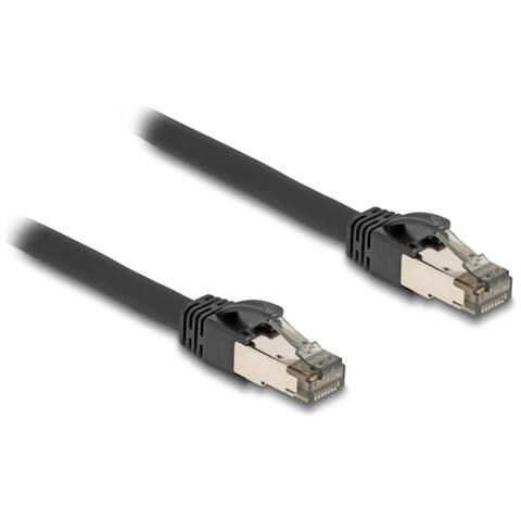 Cavo di rete RJ45 Cat. 6A U /FTP ultra-flessibile con rivestimento interno in metallo 1 m nero - Foto 1