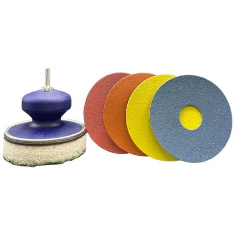 Marbec Kit Marbec Recupera Marmo 125mm Trap Kit Completo Di Pad E Dischi Diamantati E Prodotti Per Il Recupero E La Rimozione Di Micrograffi Da Marmi E Pietre - Foto 1