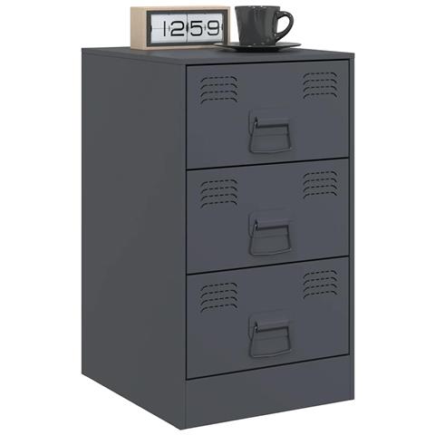 Lusso Casadino - Comodini 2 Pz Antracite 34,5x39x62 Cm In Acciaio - Foto 2