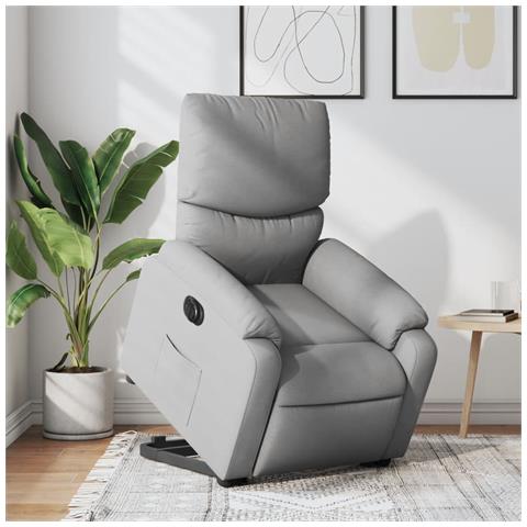 Poltrona Reclinante Alzapersona Elettrica Grigio Chiaro Tessuto - Foto 2