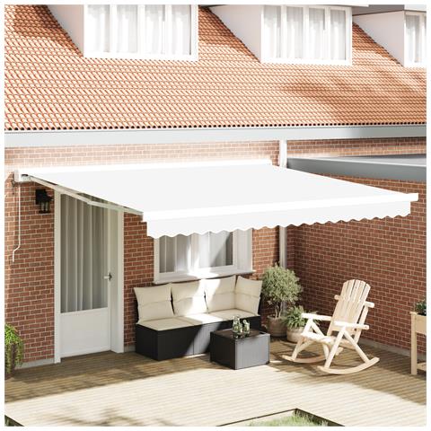 Tenda Retrattile Automatica  Bianca 400x300 cm, Telo di Ricambio per Tenda  per Struttura 4x3 m Bianca - Foto 2