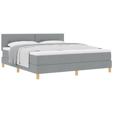 Letto a molle con materasso grigio chiaro 180x200 cm tessuto - Foto 1
