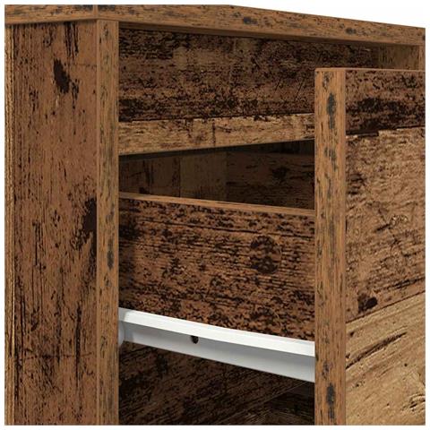 Comodino con Luci LED Legno Antico 38x34x50 cm - Foto 9