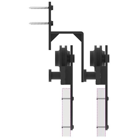 Kit di Binari per Porte Scorrevoli 400 cm Acciaio Nero - Foto 9