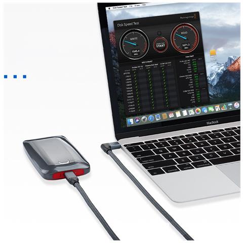 Cavo Dati Usb-c 100w, 20gbps, 4k, Ad Angolo Retto Per Ricarica Rapida E Trasferimento Dati 1.5m - Foto 4