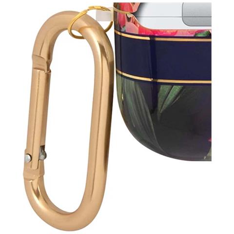 Cover Per Airpods Pro Con Motivo Floreale E Moschettone In Metallo, Multicolore - Foto 2