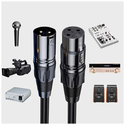Cavo Microfono Xlr Maschio A Femmina - Cavo Audio Bilanciato Per Studio, Palco E Uso Domestico 15 Metri - Foto 2