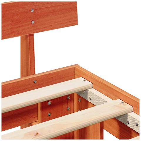 Struttura del letto Marrone 120 x 190 cm Legno massello di pino - Foto 9