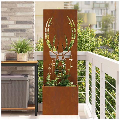 Vaso da Giardino con Pannello Decorativo Ruggine 50 x 140 cm - Foto 2