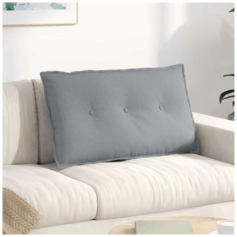 Cuscino per Schiena Grigio chiaro 80 x 19 x 50 cm Tessuto - Foto 2
