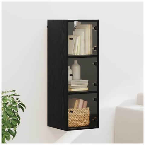 Armadietto a muro Rovere Nero 35 x 37 x 102 cm - Foto 2