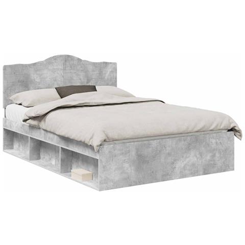 Struttura del letto Calcestruzzo 140 x 200 cm Pino massello - Foto 1