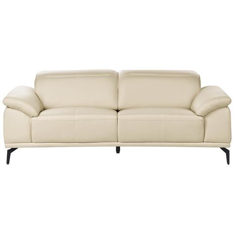 Divano 3 Posti Vejen Pelle Sintetica Beige - Foto 2