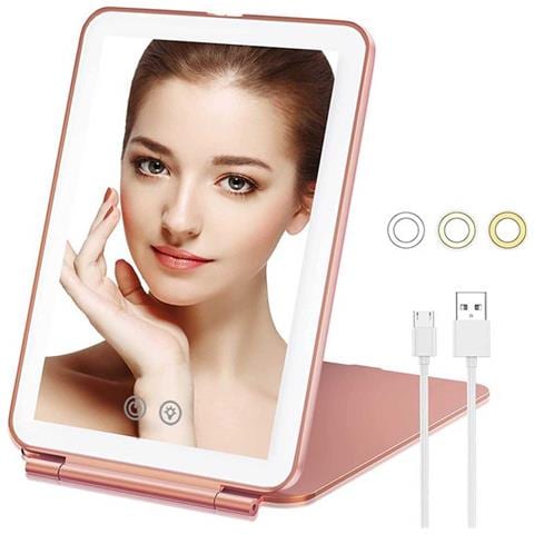 Specchio Led Portatile Per Trucco Con Controllo Tattile E Ricarica Usb, Compatibile Con Tutti I Dispositivi. - Foto 2