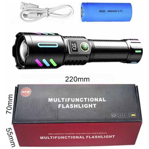 Torcia Laser Bianca 20w Con Batteria 26650 E Power Bank Usb - Foto 2