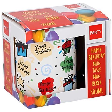 Tazza Di Ceramica Per Compleanni Da 300 Ml Con Motivo Festivo, Bianco - Foto 5