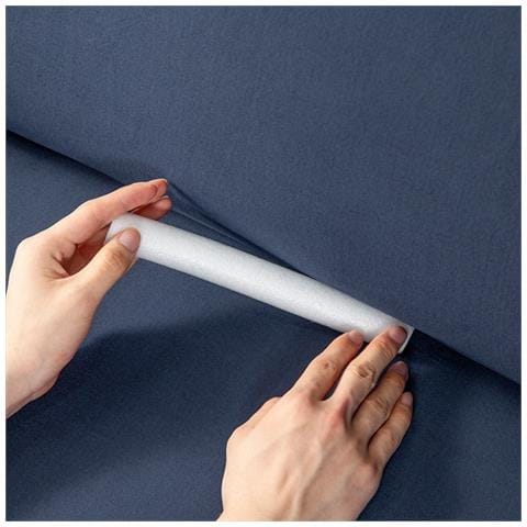 Copridivano Elasticizzato Universale A 3 Posti Blu Navy Tinta Unita - Foto 4