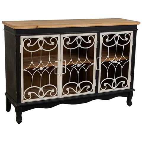 Credenza In Legno E Metallo Nero 120x36x80,5h - Foto 1