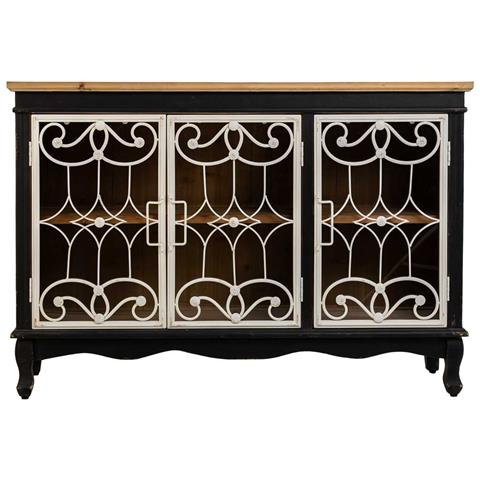 Credenza In Legno E Metallo Nero 120x36x80,5h - Foto 2