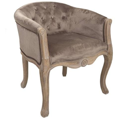 Poltrona In Legno Imbottita Grigia 61x61x71h - Foto 1