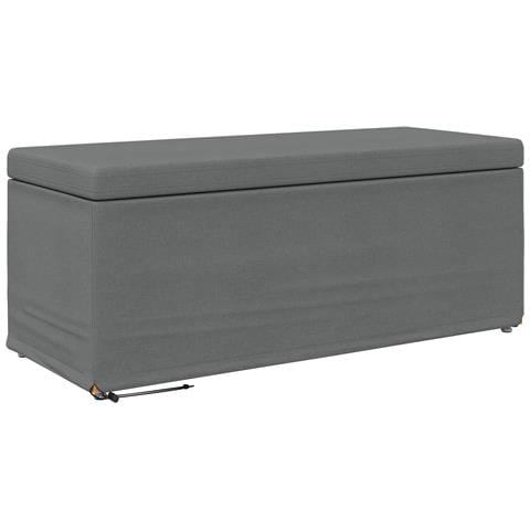 Pouf Grigio scuro Tessuto e Legno Ingegnerizzato - Foto 1