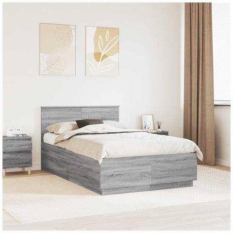 Struttura del letto con testiera Grigio Sonoma 120 x 190 cm - Foto 2