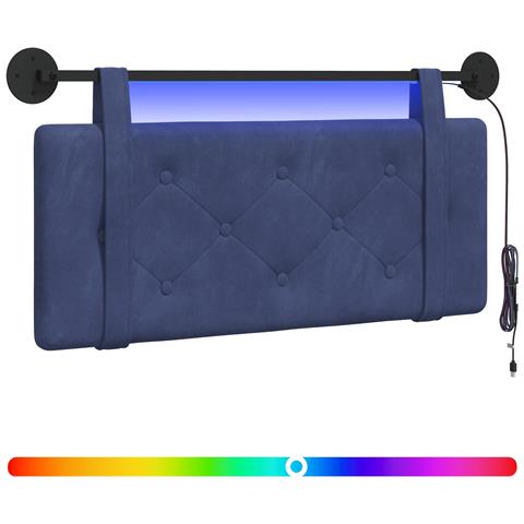 Testiera sospesa Con luce LED Blu Polizia Velluto - Foto 1