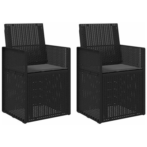 Sedie da pranzo da giardino 2 pcs Antracite PP - Foto 1