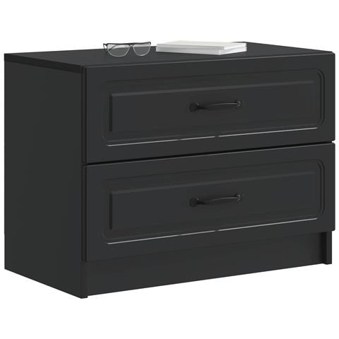 Armadio da Notte Nero 62 x 34,5 x 44,5 cm Legno ingegnerizzato - Foto 2