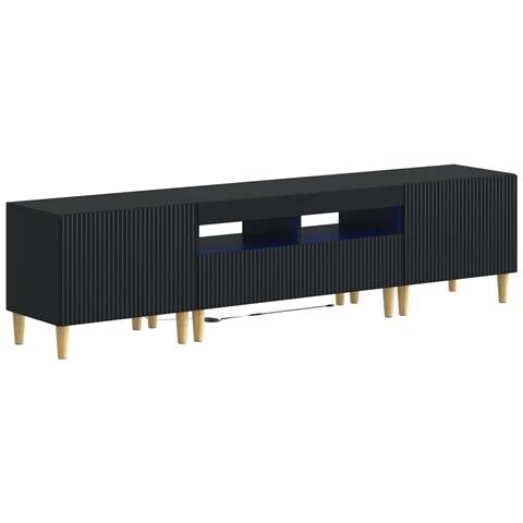 Mobile TV LED a 5 pezzi Nero Legno ingegnerizzato - Foto 1