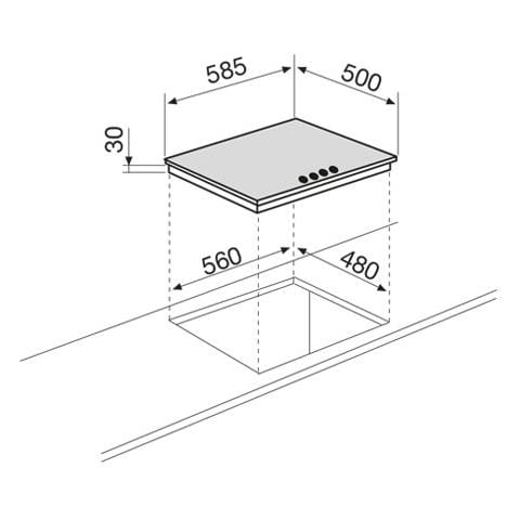 Piano Cottura GT645SA a Gas 4 Fuochi Gas Colore Sabbia  - Foto 2