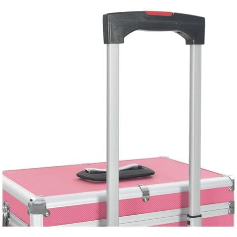 Valigia Trolley Per Cosmetici In Alluminio Rosa - Foto 9