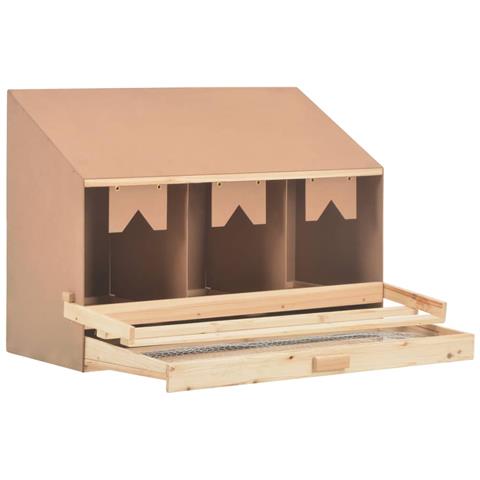 Casetta Cova per Galline 3 Scomparti 93x40x65 cm Legno di Pino - Foto 9