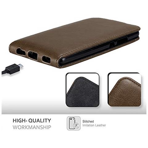 Custodia Compatibile Con Huawei P9 In Bruno Caffè - Coperchio Protettivo In Design Flip Con Chiusura Magnetica - Foto 2