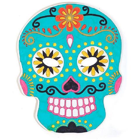 6 Maschere Di Cartone Piatte Da Colorare - Calavera Messicana - Foto 9