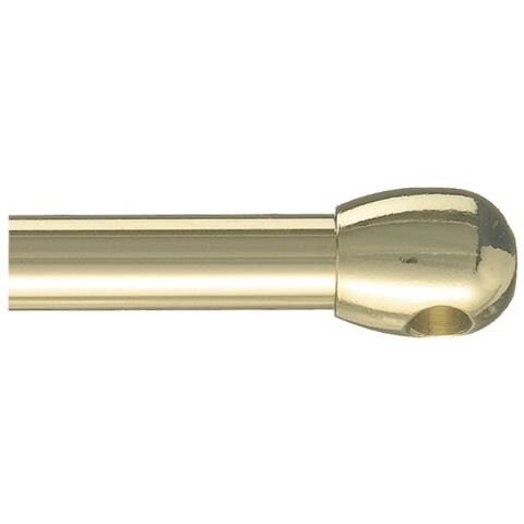 Bacchetta Per Tendine Con Testine A Oliva Ottone Verniciato Oro 80 (+25) Cm 21473 - Foto 1
