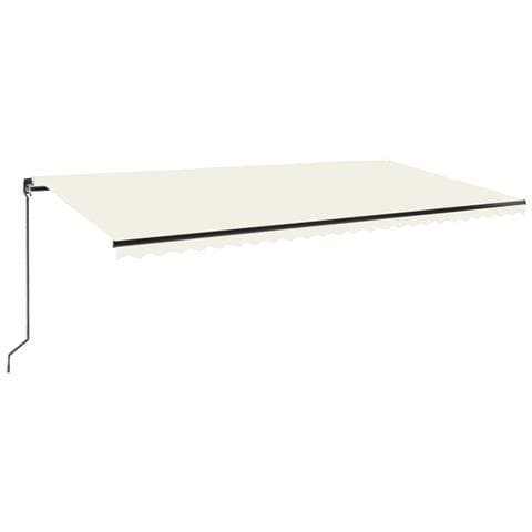 Tenda da Sole Retrattile Manuale con LED 600x350 cm Crema - Foto 1