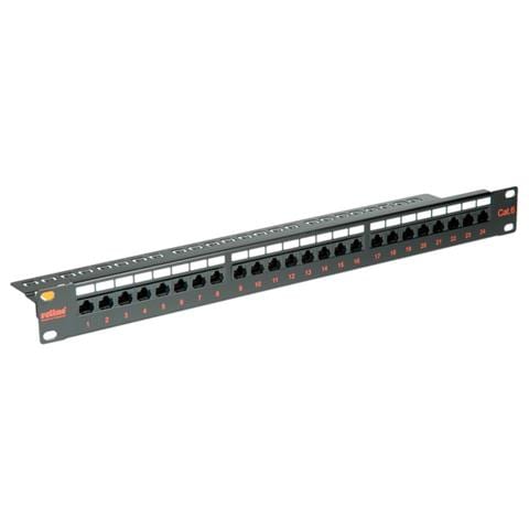 Cat. 6 / Class E 19" Patch Panel, 24 Ports, UTP black, Nero - Foto 1