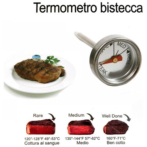 MINI TERMOMETRO PER CARNE TEMPERATURA BISTECCA ANALOGICO DA CUCINA ALIMENTI 