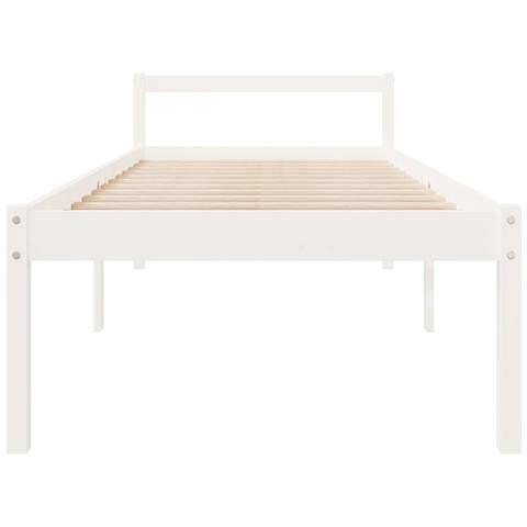 Letto per Anziani Bianco 75x190 cm Small Single Legno di Pino - Foto 9