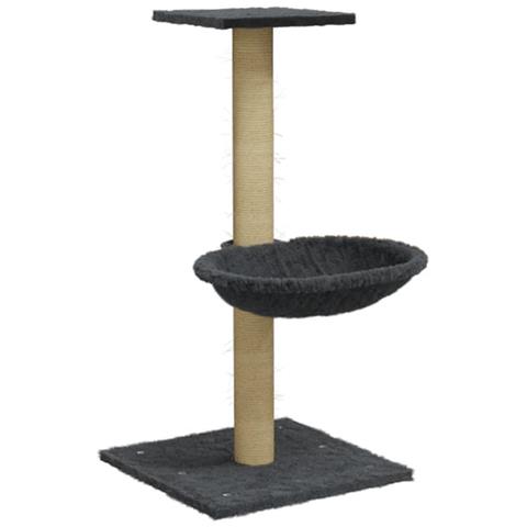 Albero Per Gatti Con Palo Tiragraffi Sisal Grigio Scuro 74 Cm - Foto 1