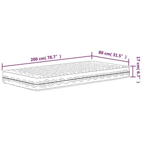 Materasso In Schiuma Bianco 80x200 Cm Durezza H2 H3 - Foto 2