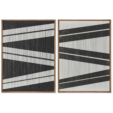 Quadro Home Esprit Righe Città 60 X 3 X 60 Cm (2 Unità) - Foto 1